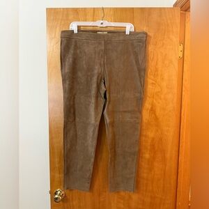 Talbots 100% Goat Stretch Suede Leather Pants Luxury NWT Side Zip Petite 16P